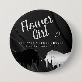 Die mystische Einhornhochzeit (Blumenmädchen) Button