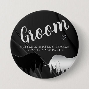 Die mystische Einhornhochzeit (Groom) Button