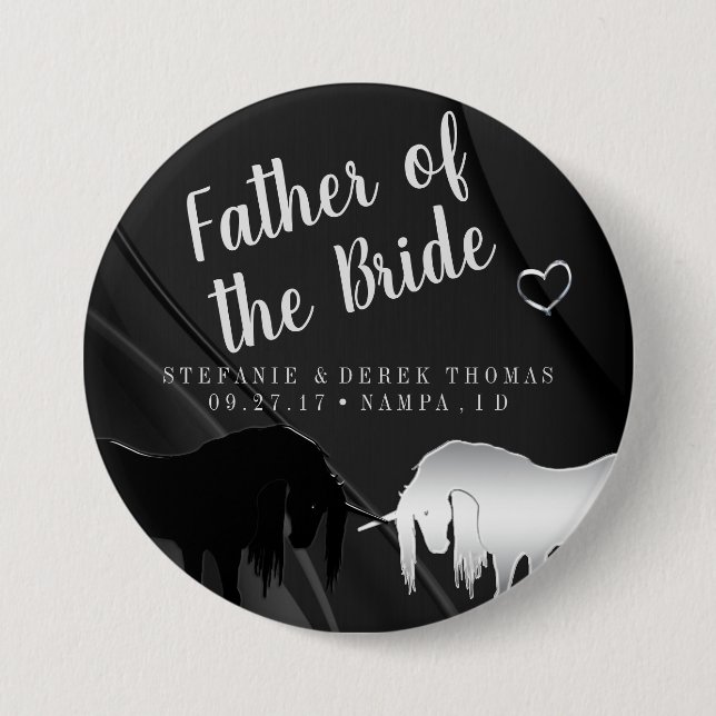 Die mystische Einhornhochzeit (Vater der Braut) Button (Vorderseite)