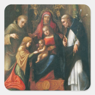 Die mystische Heirat des Heiligen Catherine Quadratischer Aufkleber