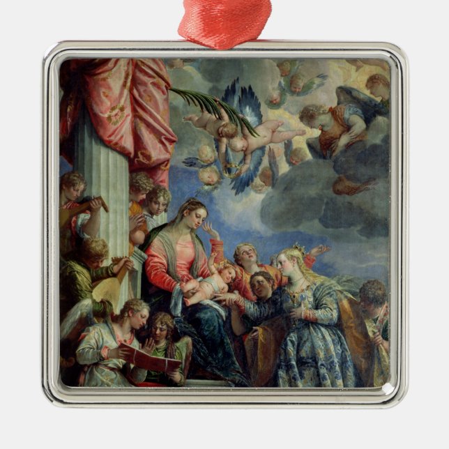 Die mystische Heirat von St. Catherine Ornament Aus Metall (Vorne)