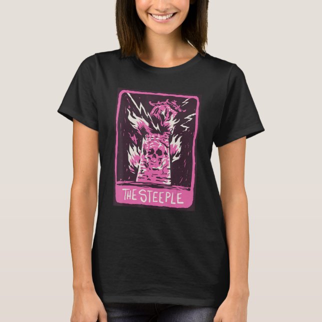 Die mystischen Karten der Steeple-Tarot-Karte spie T-Shirt (Vorderseite)