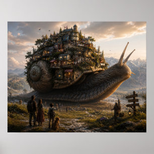 Die Nachbarschaft auf der Riesenschnecke Poster