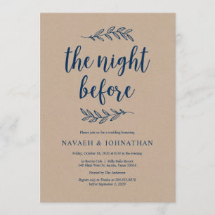 Die Nacht davor, Kraft Navy Blue Probe Dinner Einladung