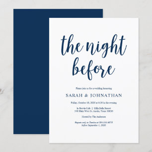 Die Nacht davor, Navy Blue, Probe Dinner Einladung