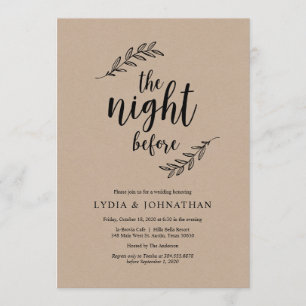 Die Nacht davor, Rustic Kraft, Probe Dinner Einladung