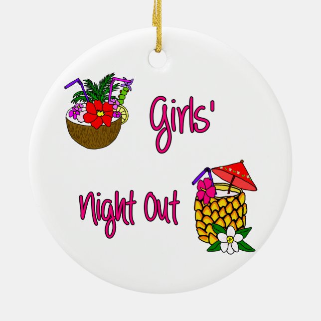 Die Nacht der Mädchen heraus verzieren Keramik Ornament (Hinten)