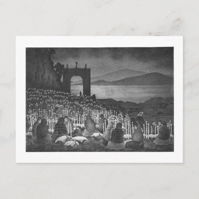 Die Nacht der Toten. Janitzio, Mexiko. c) 1958 Postkarte (Vorderseite)