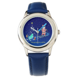 Die Nacht des Weihnachtsmanns in der Erwärmung Armbanduhr