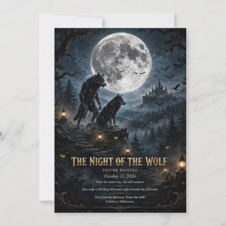 Die Nacht des Wolf Vollmond Gothic Halloween P Einladung