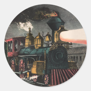 Die Nacht-Express-Aufkleber Runder Aufkleber