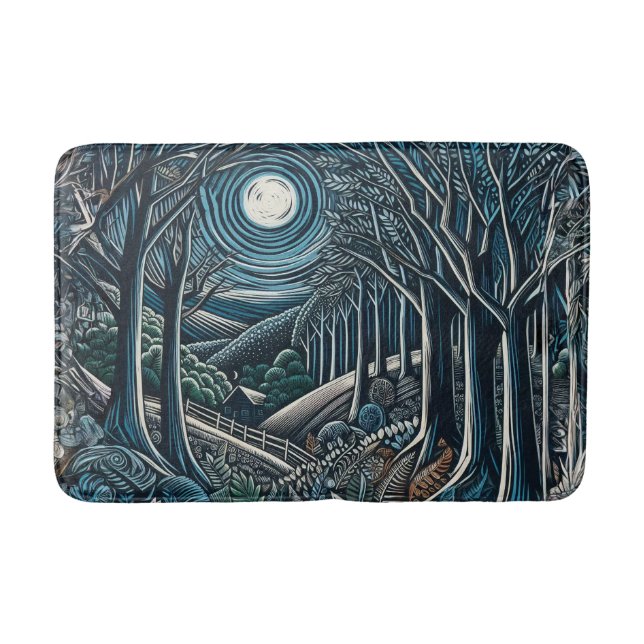 Die Nacht im Wald Badematte (Vorderseite)