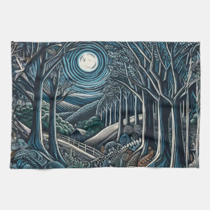 Die Nacht im Wald Geschirrtuch