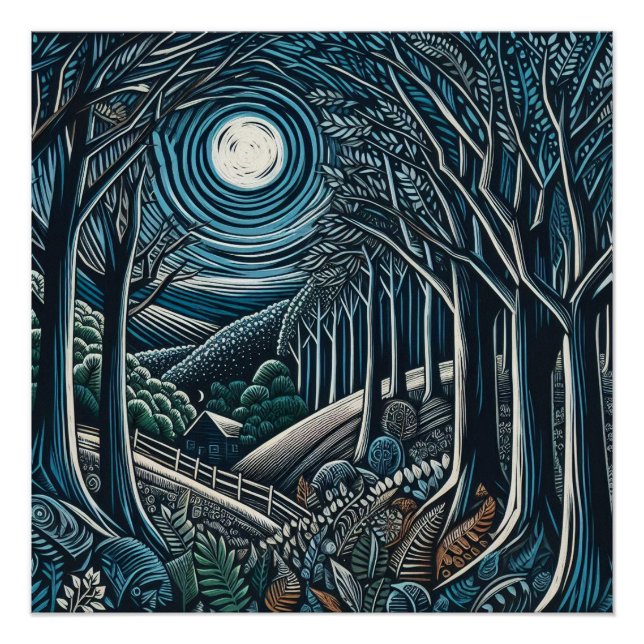 Die Nacht im Wald Poster (Vorderseite)