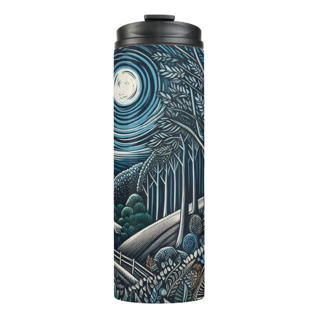 Die Nacht im Wald Thermosbecher (Vorderseite)