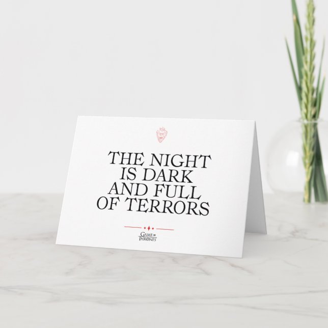 Die Nacht ist dunkel und voller Terrors Karte (Vorderseite)