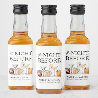 Die Nacht vor dem Abendessen der Probe Alkoholflaschenetikett
