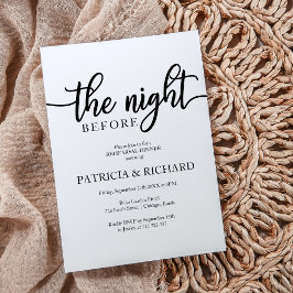 Die Nacht vor dem einfachen, eleganten Probe Dinne Einladung