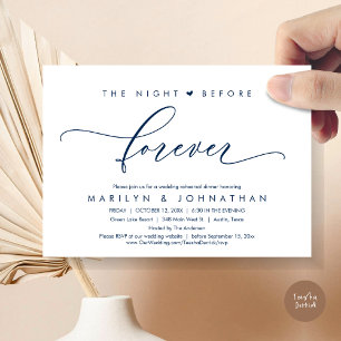 Die Nacht vor dem ewigen romantischen Probe Abende Einladung