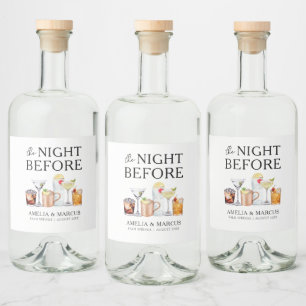 Die Nacht vor dem Probedinner des Paares Alkoholflaschenetikett