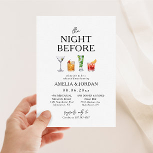 Die Nacht vor dem Probedinner & Drinks Einladung
