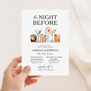 Die Nacht vor dem Probedinner & Drinks Einladung