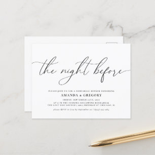 Die Nacht vor dem Probedinner zur Hochzeit Postkarte