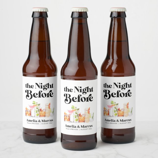 Die Nacht vor dem Retro-Probe-Dinner Bierflaschenetikett (Flaschen)