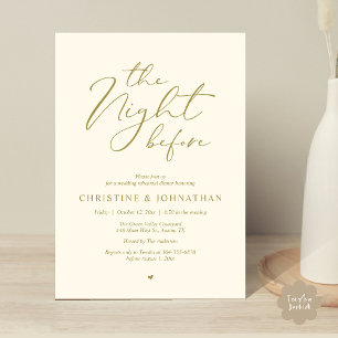 Die Nacht vor dem romantischen Hochzeitsessen Prob Einladung