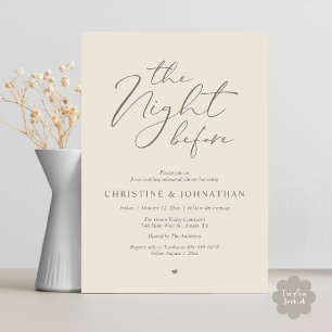 Die Nacht vor dem romantischen Hochzeitsessen Prob Einladung