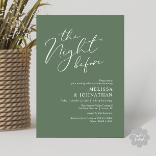Die Nacht vor dem romantischen Hochzeitsessen Prob Einladung