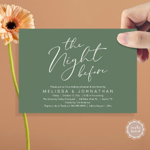 Die Nacht vor dem romantischen Hochzeitsessen Prob Einladung