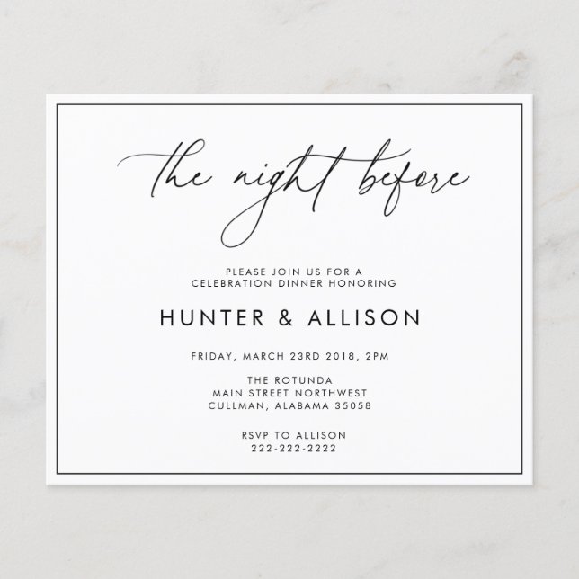 Die Nacht vor der Einladung (Vorderseite)