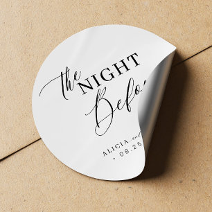 Die Nacht vor der eleganten Hochzeitsprobe Dinner Runder Aufkleber