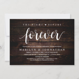 Die Nacht vor der Ewigkeit, rustikale Probe Abende Einladung