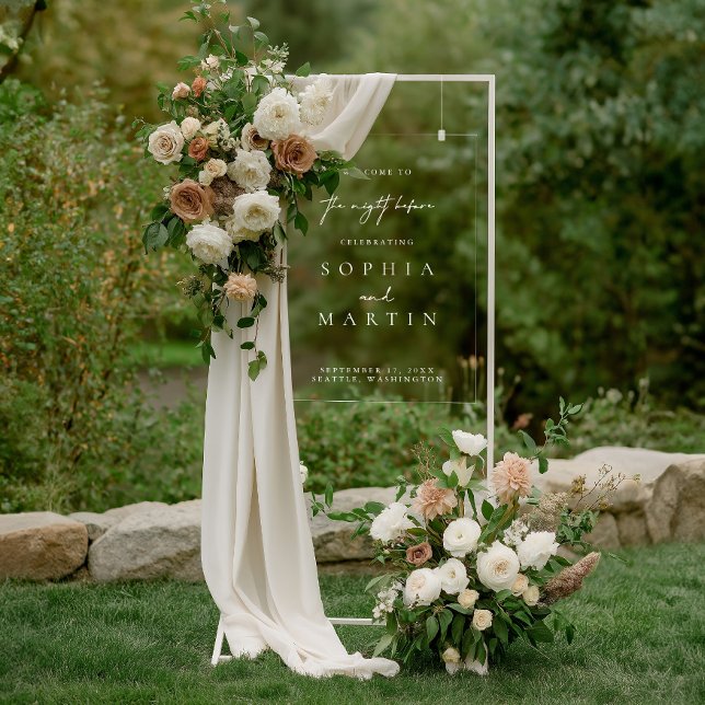 Die Nacht vor der Hochzeit Acrylic Begrüßungszeich Acrylschild (The Night Before Wedding Acrylic Welcome Sign)