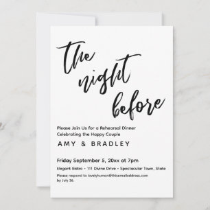 Die Nacht Vor Der Hochzeit Handschrift Typography Einladung