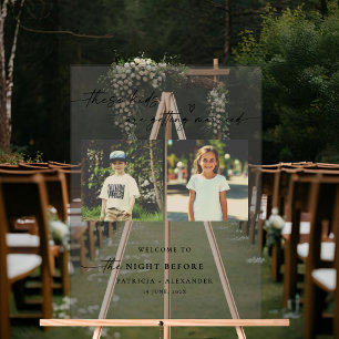 Die Nacht vor der Hochzeit mit Kinderfotos Acrylschild