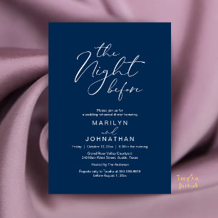 Die Nacht vor der Hochzeit Moderne Probe-Dinner-Ei Einladung