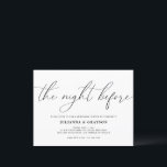 Die Nacht vor der Hochzeit Probe Dinner Invitati Postkarte<br><div class="desc">Dieses schlichte und dennoch elegante Angebot lädt Sie zu einem Probe-Dinner ein.</div>