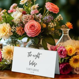 Die Nacht vor der Hochzeit Probe Dinner Tischaufsteller