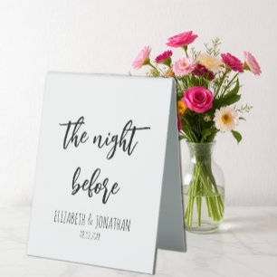 Die Nacht vor der Hochzeit Probe Dinner Tischaufsteller
