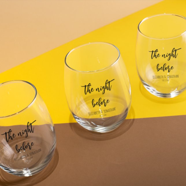 Die Nacht vor der Hochzeit Probe Dinner Weinglas Ohne Stiel (Von Creator hochgeladen)