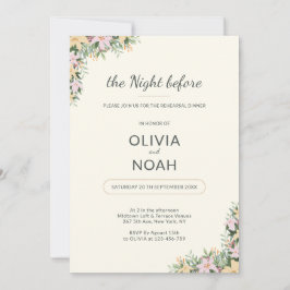 Die Nacht vor der Hochzeit - Romantisches Florales Einladung