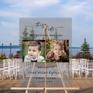 Die Nacht vor der Hochzeit von Fotos der Kindheit Acrylschild
