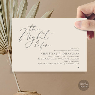 Die Nacht vor der Hochzeitsprobe Romantisches Aben Einladung
