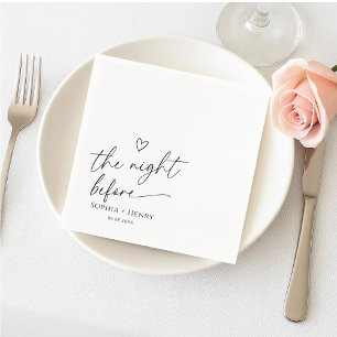 Die Nacht vor der kalligraphischen Herzhochzeit Serviette
