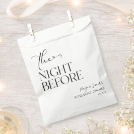 Die Nacht vor der kleinen Hochzeit Probe Dinner Geschenktütchen