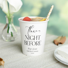 Die Nacht vor der kleinen Hochzeit Probe Dinner Pappbecher