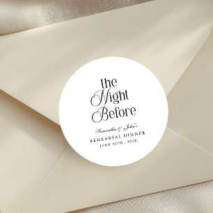 Die Nacht Vor Der Modernen Eleganten Generalprobe  Runder Aufkleber